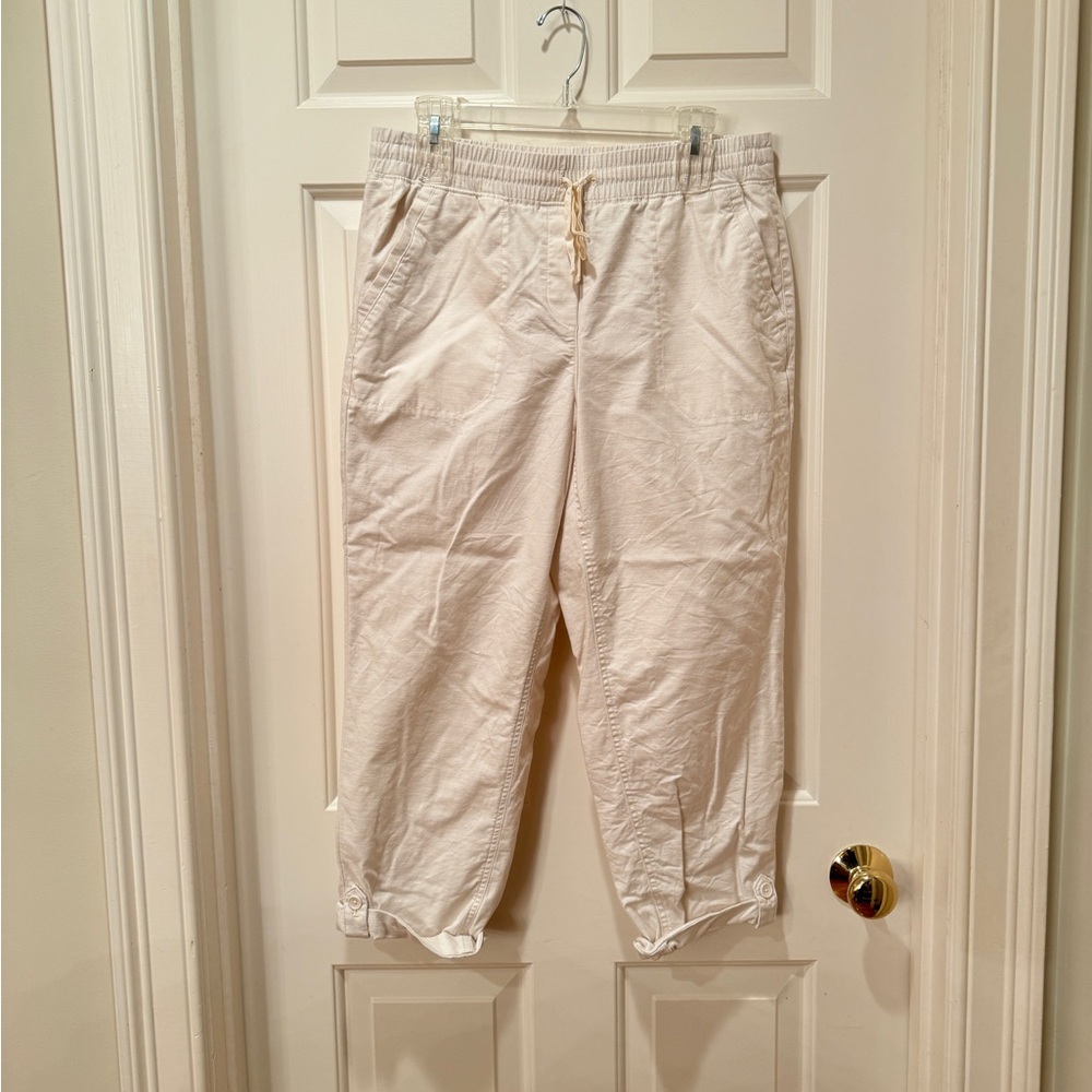 Talbots Capris Off White Cargo Pants